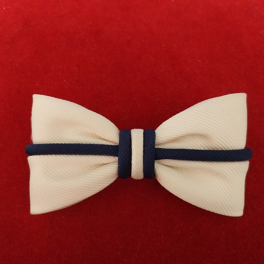 Elegant Cream and Navy Hair Clip